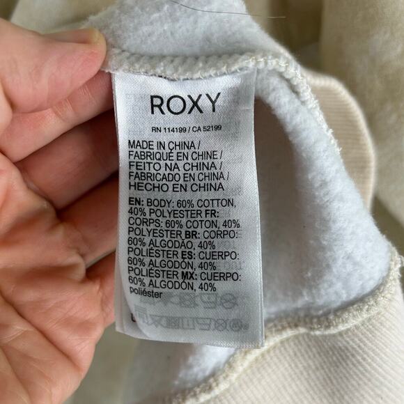 Roxy Tie Dye Sweatshirt Size XL Tan White Casual Athleisure - Picture 6 of 6